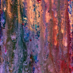 From soft orange to darkening purples and reds, this painting captures the feel of sunset after a long and joyful Easter Sunday.